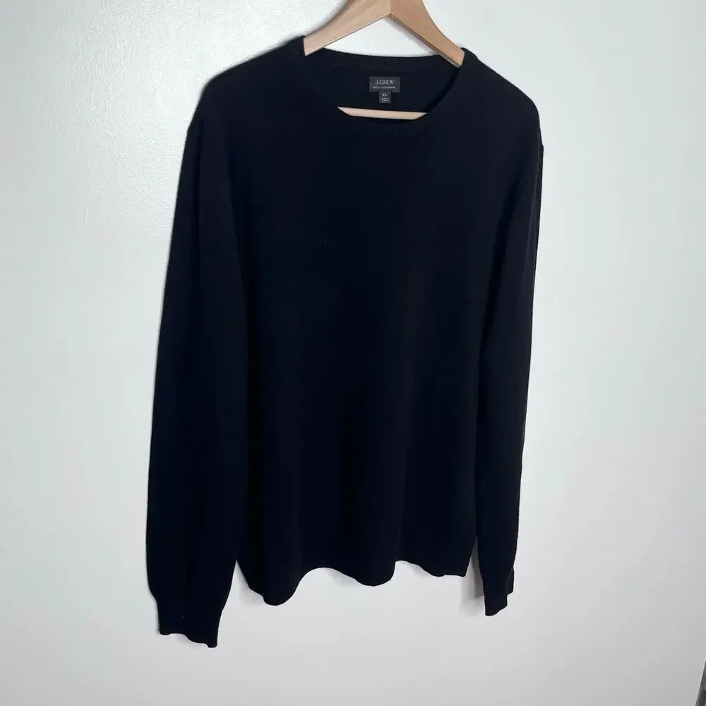 J.Crew Black 100% Cashmere Crewneck Sweater XL
